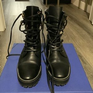 Stuart Weitzman Lexy Leather Combat Boots